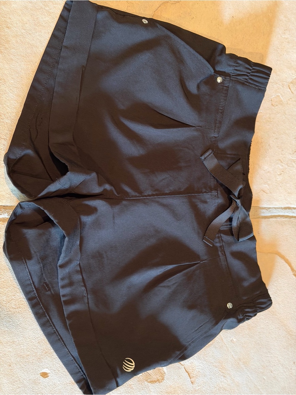 MPG Solid Black Athletic Shorts with Elastic Waist